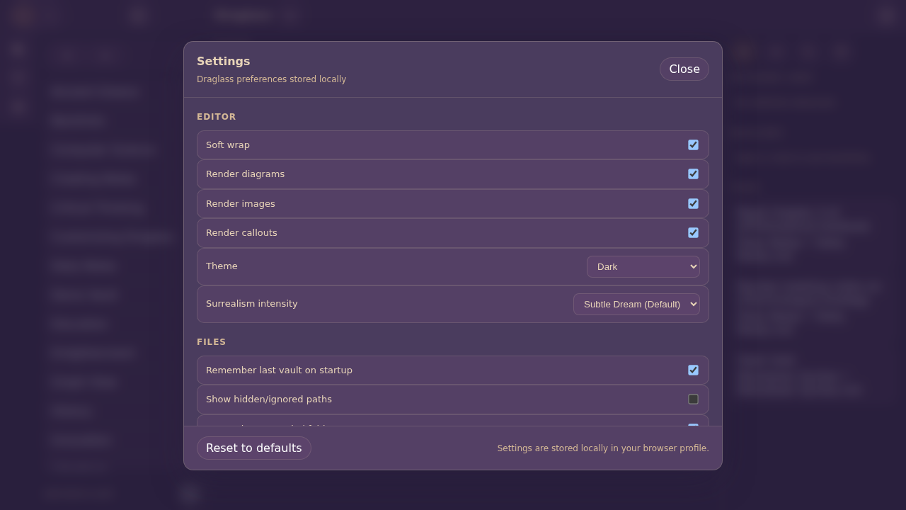 Settings Panel